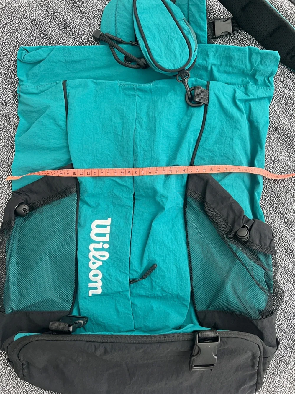 Wilson Teal and Black Backpack with Front Logo